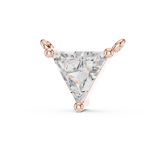 0.74 CT Trillion Cut Lab Grown Diamond Necklace in minimalist three-prong setting with polished side loops
