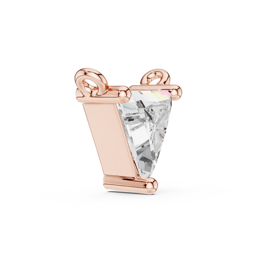 0.74 CT Trillion Cut Lab Grown Diamond Pendant in Rose Gold with three-prong setting