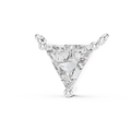 0.74 CT Trillion Cut Lab Grown Diamond Pendant in white metal with minimalist three-prong setting.