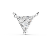 0.74 CT Trillion Cut Lab Grown Diamond Pendant in white metal with minimalist three-prong setting.