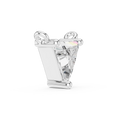 0.74 CT Trillion Cut Lab Grown Diamond Pendant in white metal with minimalist three-prong setting and polished side loops