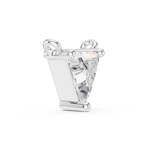 0.74 CT Trillion Cut Lab Grown Diamond Pendant in white metal with minimalist three-prong setting and polished side loops
