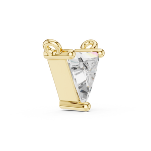 0.74 CT Trillion Cut Lab Grown Diamond Pendant in Yellow Gold with three-prong setting