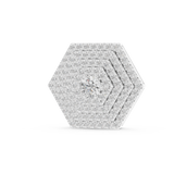 0.60 CTW Round Cut Lab Grown Diamond Hexagon Cluster Pendant in White Gold.