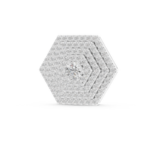 0.60 CTW Round Cut Lab Grown Diamond Hexagon Cluster Pendant Necklace