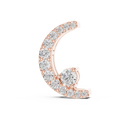 Rose gold crescent moon pendant with brilliant round-cut lab-grown diamonds on a transparent background.