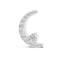 White gold crescent moon pendant with graduated lab-grown diamonds