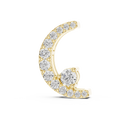 Yellow gold crescent moon pendant with graduated lab-grown diamonds