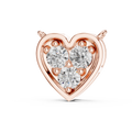 0.36 CT three stone lab grown diamond heart pendant in rose gold, front view