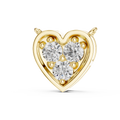 0.36 CT three stone lab grown diamond heart pendant in yellow gold, front view