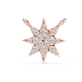 0.17 CT pave lab grown diamond north star pendant in rose gold, front view