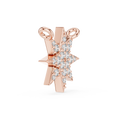 Side angle of rose gold north star lab grown diamond pendant with double bail