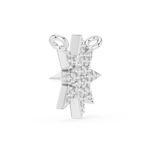 Side angle of white gold north star lab grown diamond pendant with double bail