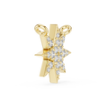 Side angle of yellow gold north star lab grown diamond pendant with double bail