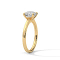 2 Carat Round Cut Lab Created Diamond Classic Solitaire Engagement Ring – Side View | Luzora Jewels