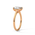 2 Carat Emerald Cut Lab Grown Diamond Engagement Ring in Rose Gold – Solitaire | Luzora Jewels