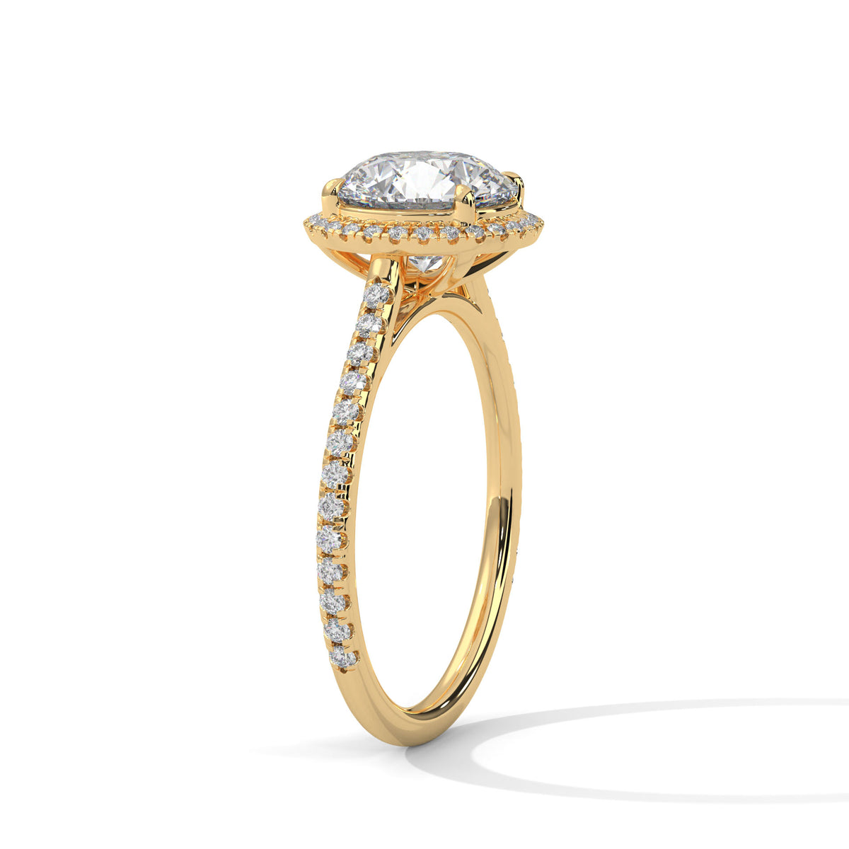 2 Carat Round Cut Lab Grown Diamond Engagement Ring in White Gold – Halo | Luzora Jewels