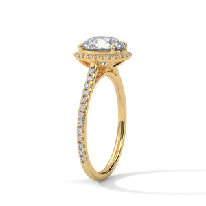 2 Carat Round Cut Lab Grown Diamond Engagement Ring in White Gold – Halo | Luzora Jewels