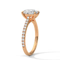 1.75 Carat Oval Cut Lab Grown Diamond Engagement Ring in White Gold – Pavé Band Solitaire | Luzora Jewels