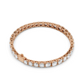 Rose gold graduated lab grown diamond tennis bracelet, side view