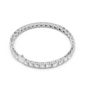 White gold graduated lab grown diamond tennis bracelet, side view
