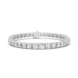 White gold graduated lab grown diamond tennis bracelet, side view