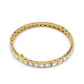 Yellow gold graduated lab grown diamond tennis bracelet, side view