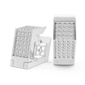 Lab Grown Diamond Pavé Bar Huggie Earrings in white gold, front view