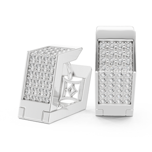 Lab Grown Diamond Pavé Bar Huggie Earrings