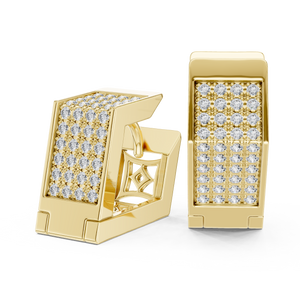 Lab Grown Diamond Pavé Bar Huggie Earrings