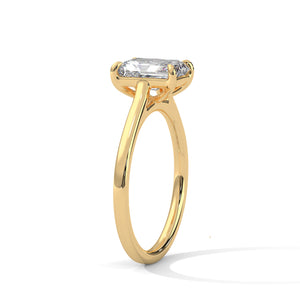 2 Carat Emerald Cut Lab Grown Diamond Engagement Ring in White Gold – Solitaire | Luzora Jewels