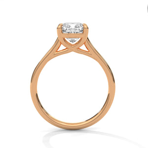 1.28 Carat Cushion Cut Lab Created Diamond Solitaire Engagement Ring – Side View | Luzora Jewels