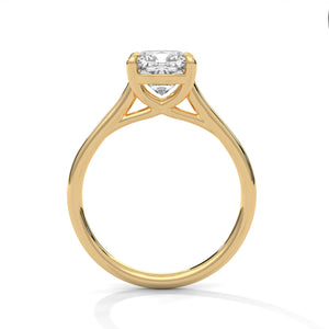 1.28 Carat Cushion Cut Lab Grown Diamond Ring for Women – Solitaire Close-Up | Luzora Jewels
