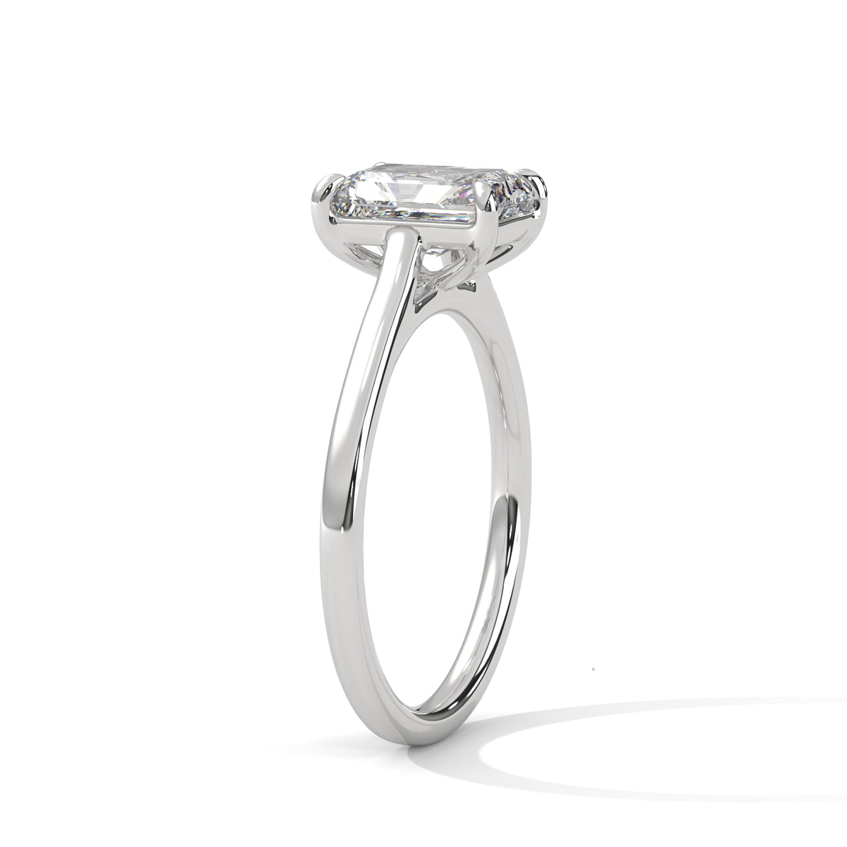 2 Carat Emerald Cut Lab Grown Diamond Ring for Women – Solitaire Close-Up | Luzora Jewels
