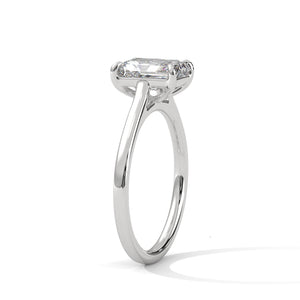 2 Carat Emerald Cut Lab Grown Diamond Ring for Women – Solitaire Close-Up | Luzora Jewels