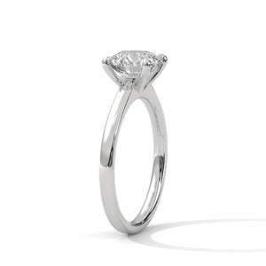 2 Carat Round Cut Lab Grown Diamond Engagement Ring in White Gold – Classic Solitaire | Luzora Jewels