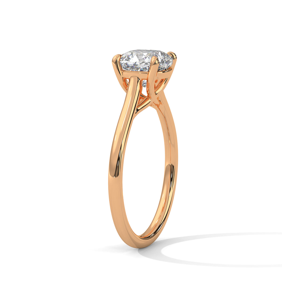 1.28 Carat Cushion Cut Lab Grown Diamond Engagement Ring in White Gold – Solitaire | Luzora Jewels