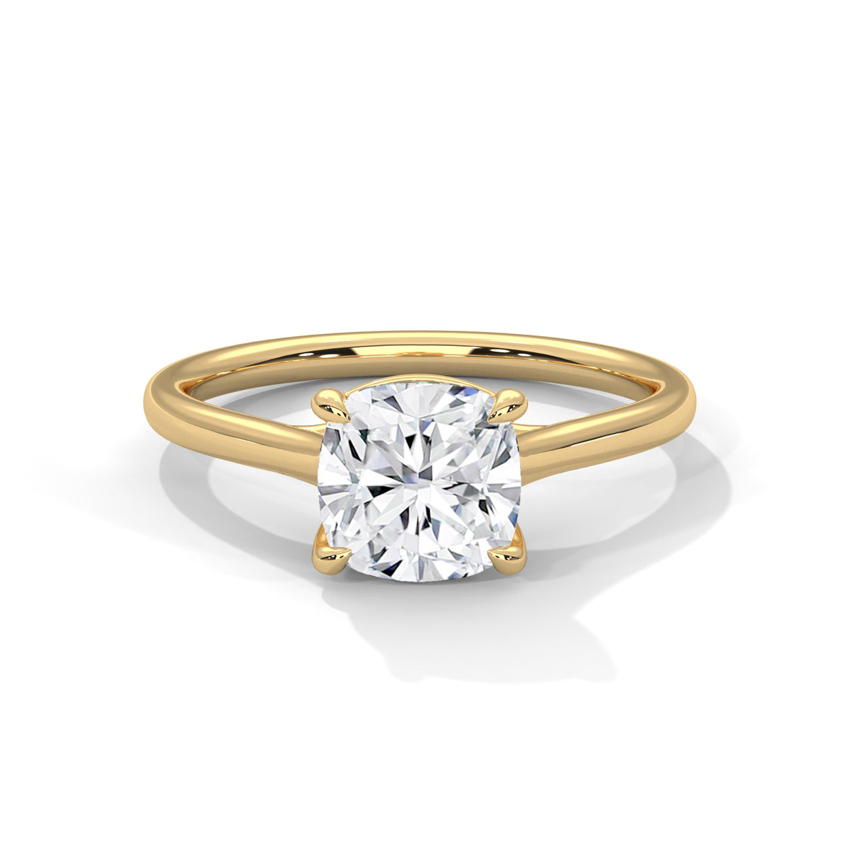1.28 Carat Cushion Cut Lab Grown Diamond Engagement Ring in Rose Gold – Solitaire | Luzora Jewels