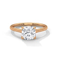 1.28 Carat Cushion Cut Lab Grown Diamond Engagement Ring in Yellow Gold – Solitaire | Luzora Jewels