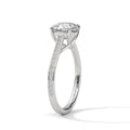 1.75 Carat Cushion Cut Lab Grown Diamond Engagement Ring in Rose Gold – Pavé Band Solitaire | Luzora Jewels