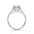 2 Carat Round Cut Lab Grown Diamond Engagement Ring in White Gold – Cushion Halo | Luzora Jewels