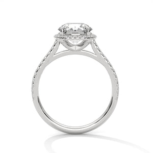 2 Carat Round Cut Lab Grown Diamond Engagement Ring in White Gold – Cushion Halo | Luzora Jewels