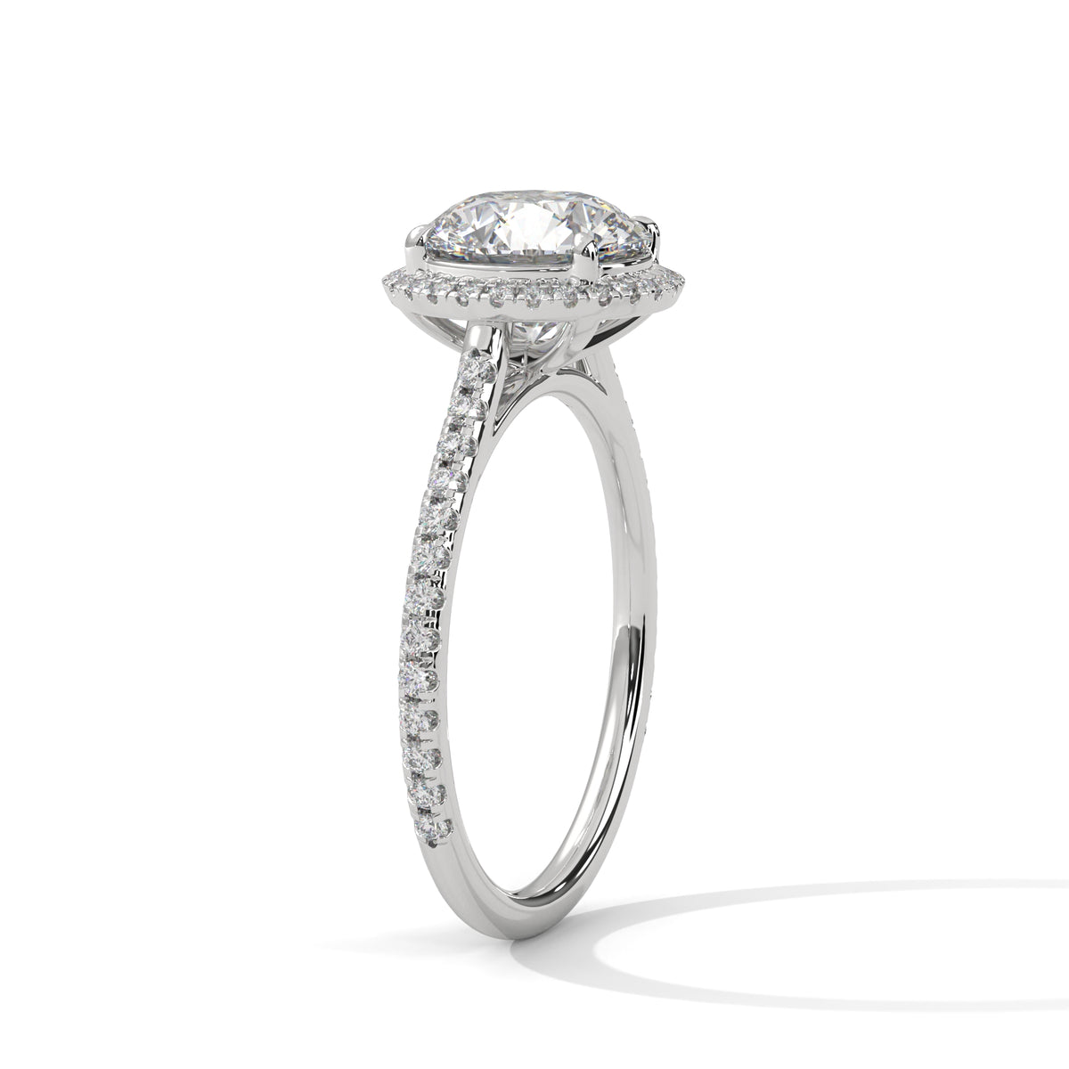 2 Carat Round Cut Lab Grown Diamond Engagement Ring in Rose Gold – Halo | Luzora Jewels