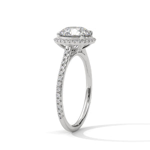 2 Carat Round Cut Lab Grown Diamond Engagement Ring in Rose Gold – Halo | Luzora Jewels