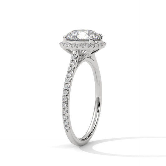 2 Carat Round Cut Lab Grown Diamond Engagement Ring in Rose Gold – Halo | Luzora Jewels