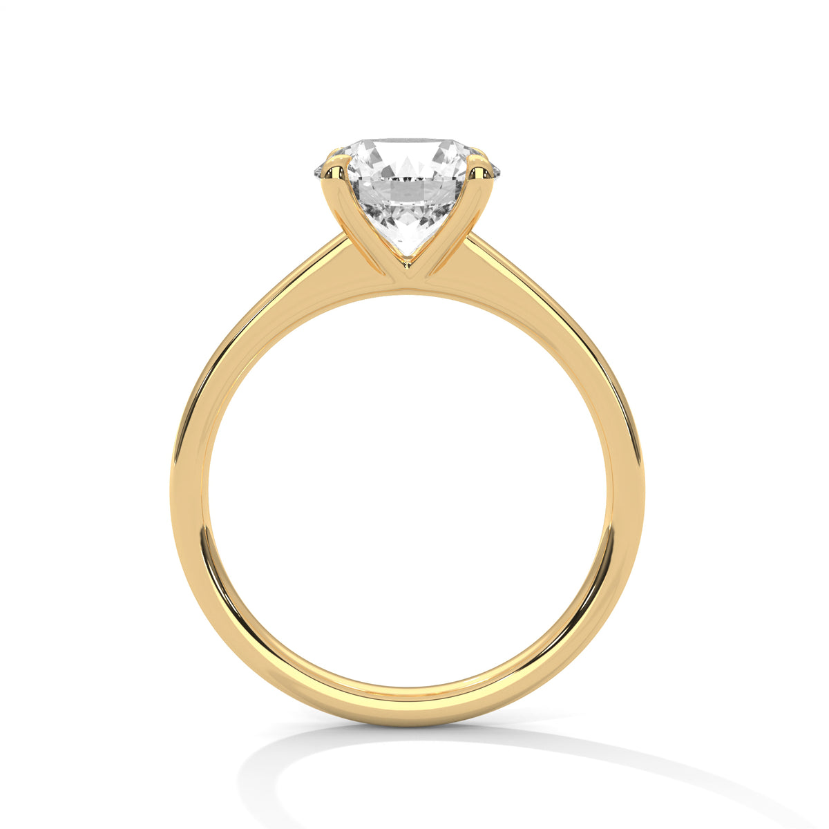 2 Carat Round Cut Lab Grown Diamond Engagement Ring in Yellow Gold – Classic Solitaire | Luzora Jewels