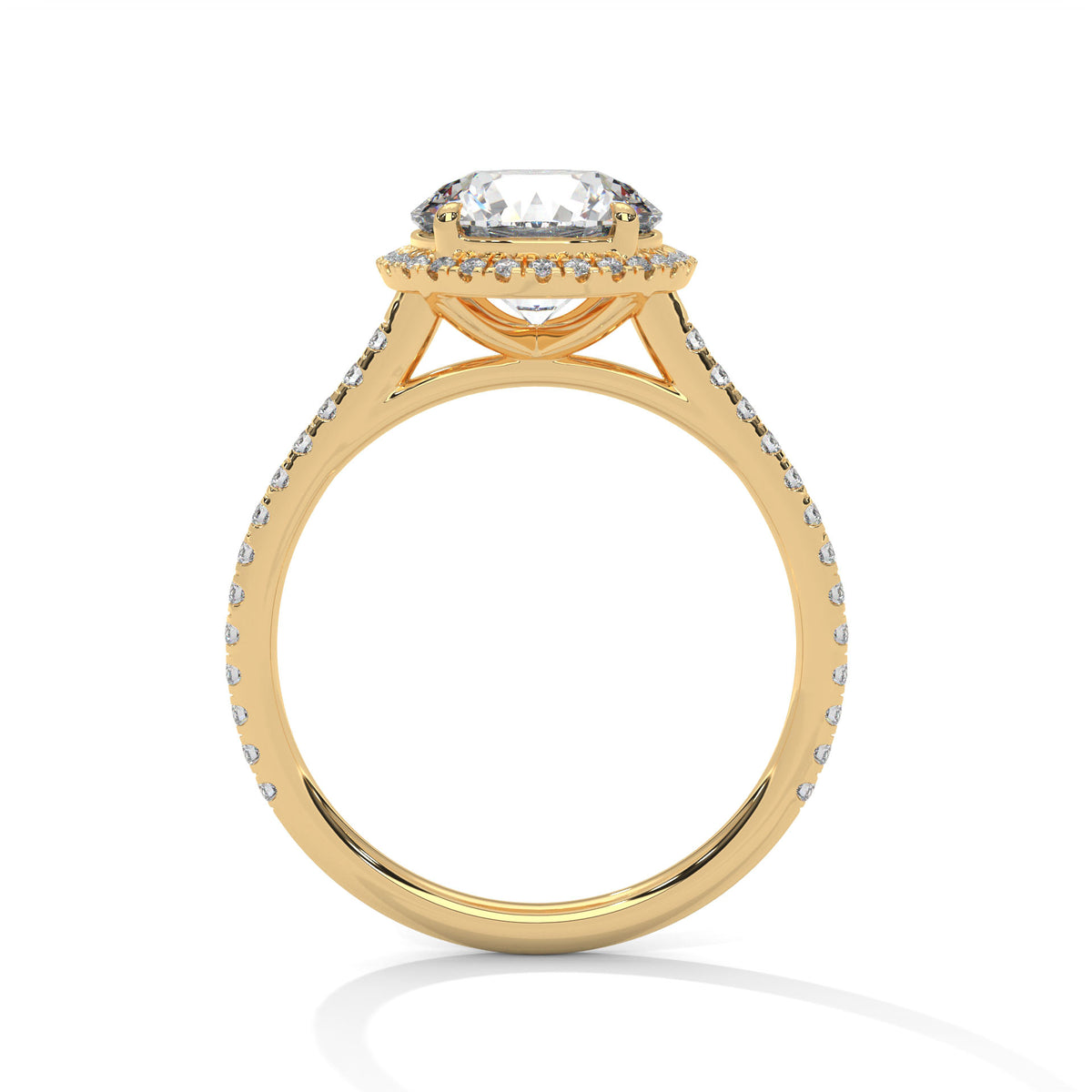 2 Carat Round Cut Lab Grown Diamond Engagement Ring in Rose Gold – Halo | Luzora Jewels