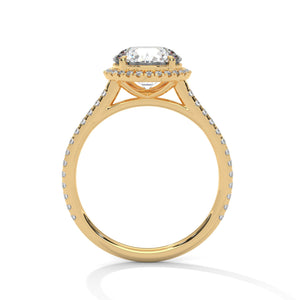 2 Carat Round Cut Lab Grown Diamond Engagement Ring in Rose Gold – Halo | Luzora Jewels