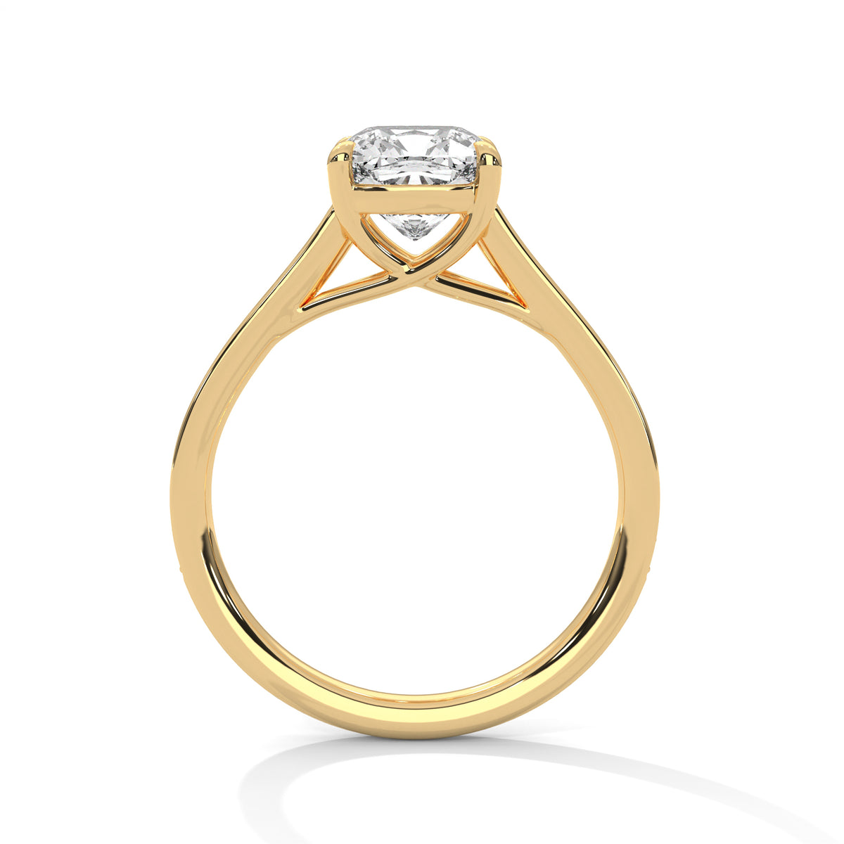 1.75 Carat Cushion Cut Lab Grown Diamond Engagement Ring in Rose Gold – Pavé Band Solitaire | Luzora Jewels