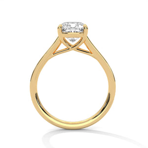1.75 Carat Cushion Cut Lab Grown Diamond Engagement Ring in Rose Gold – Pavé Band Solitaire | Luzora Jewels